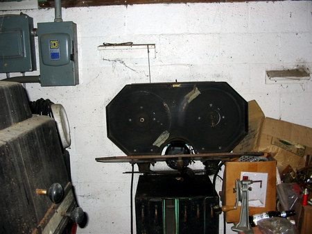 M-60 Drive-In Theatre - Film Winder In Proj Booth - Photo From Waterwinterwonderland (newer photo)
